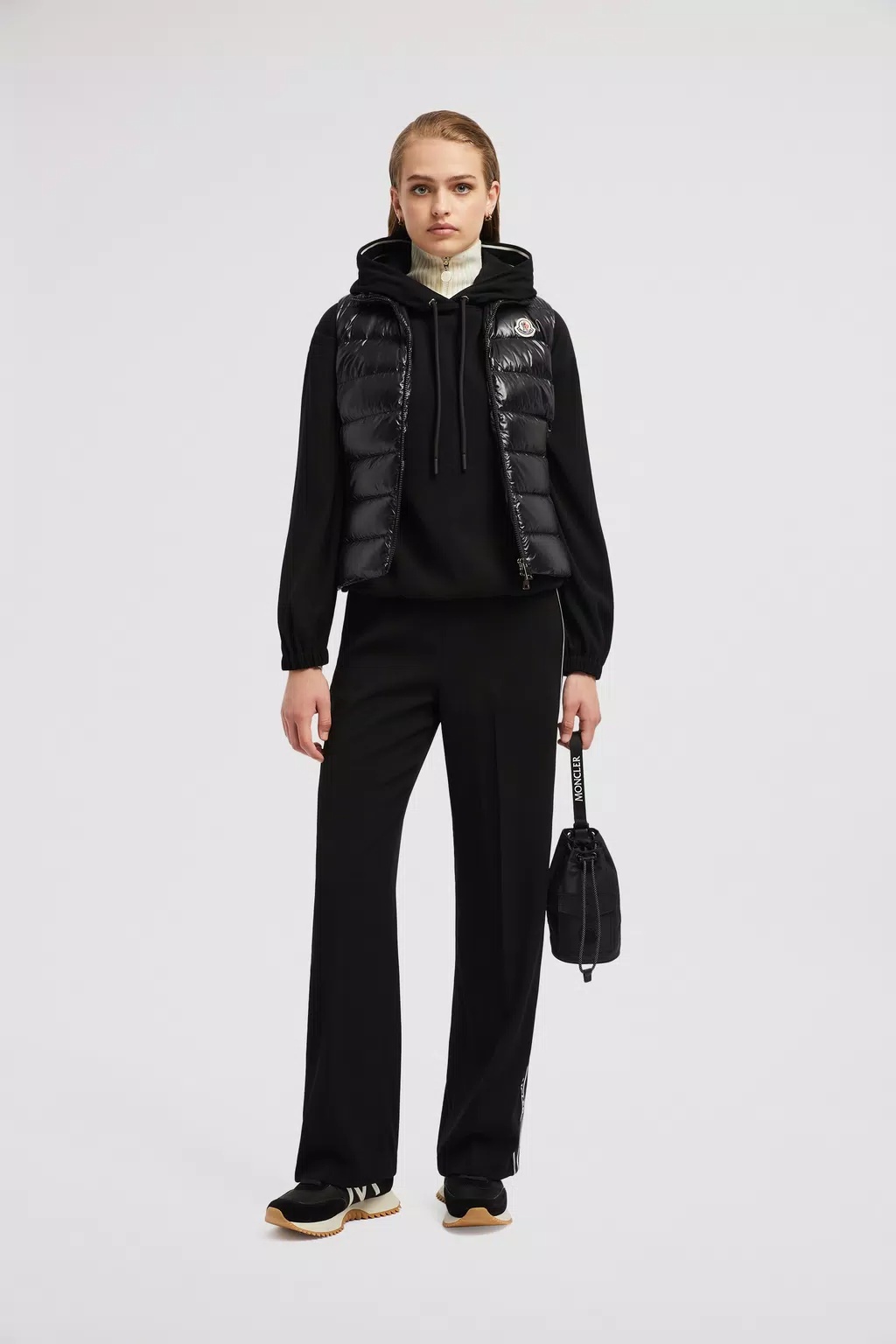 MONCLER SATIN TRACK PANTS 