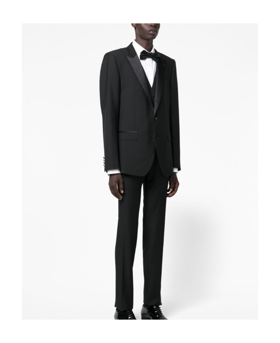 Dolce & Gabbana Three-piece Suit In Wool And Silk In Black