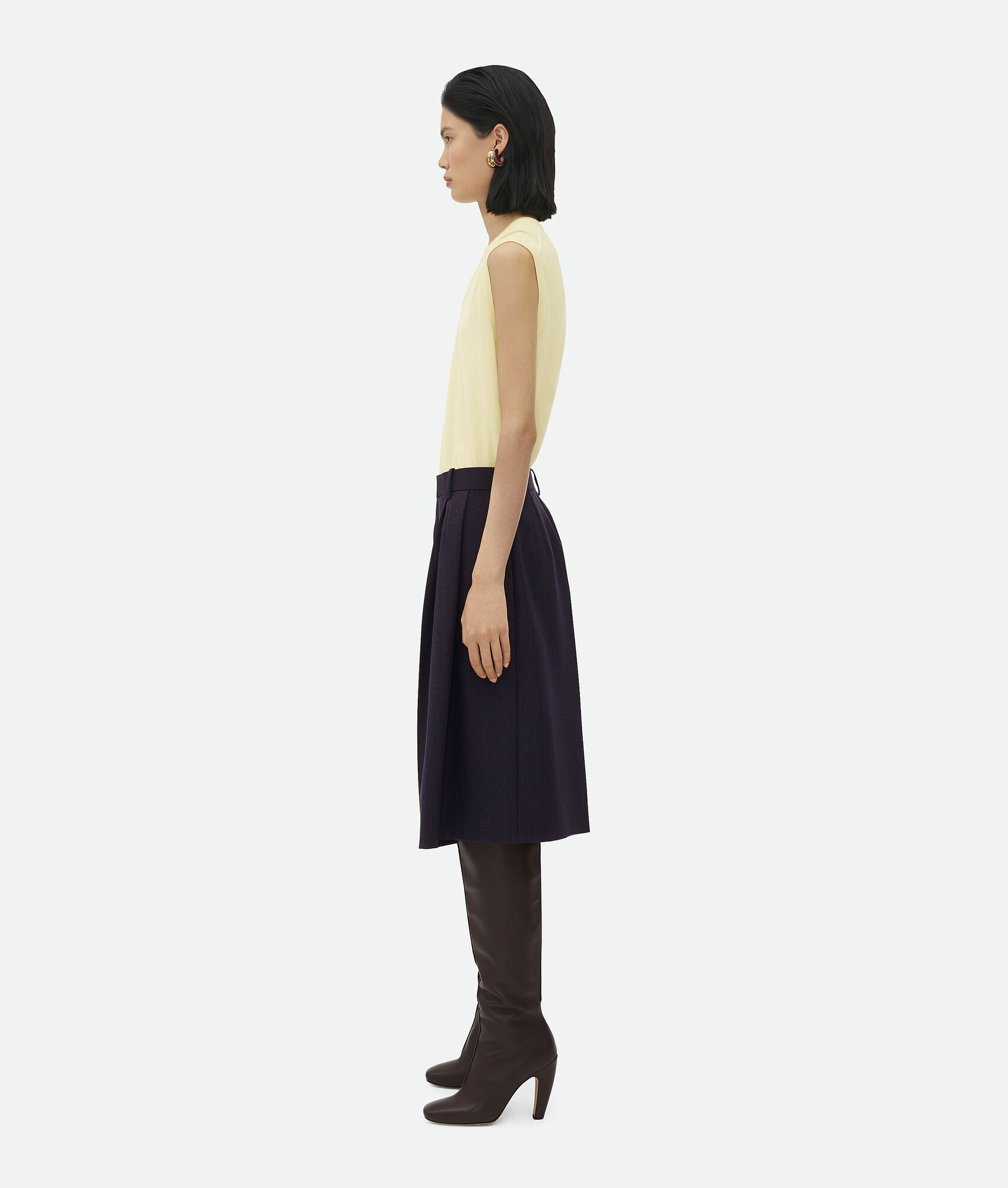Bottega Veneta Pinstripe Wool Shorts In Black