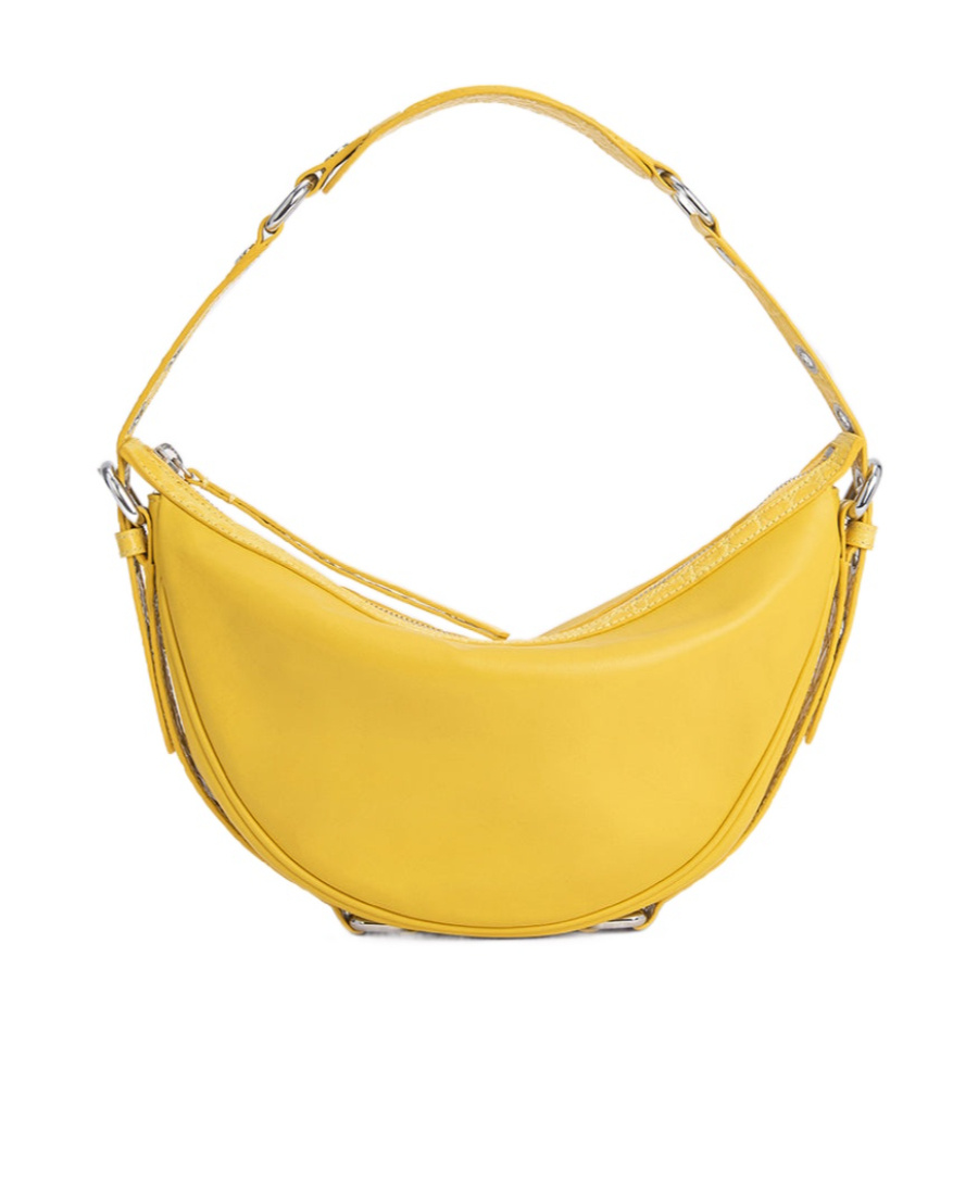By Far Gib Crocodile-embossed Shoulder Bag In Yellow