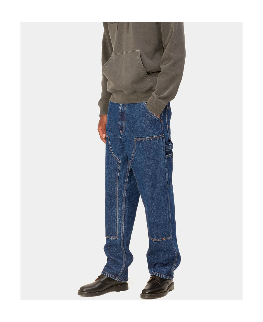 Carhartt Logo-patch Straight-leg Jeans In Blue