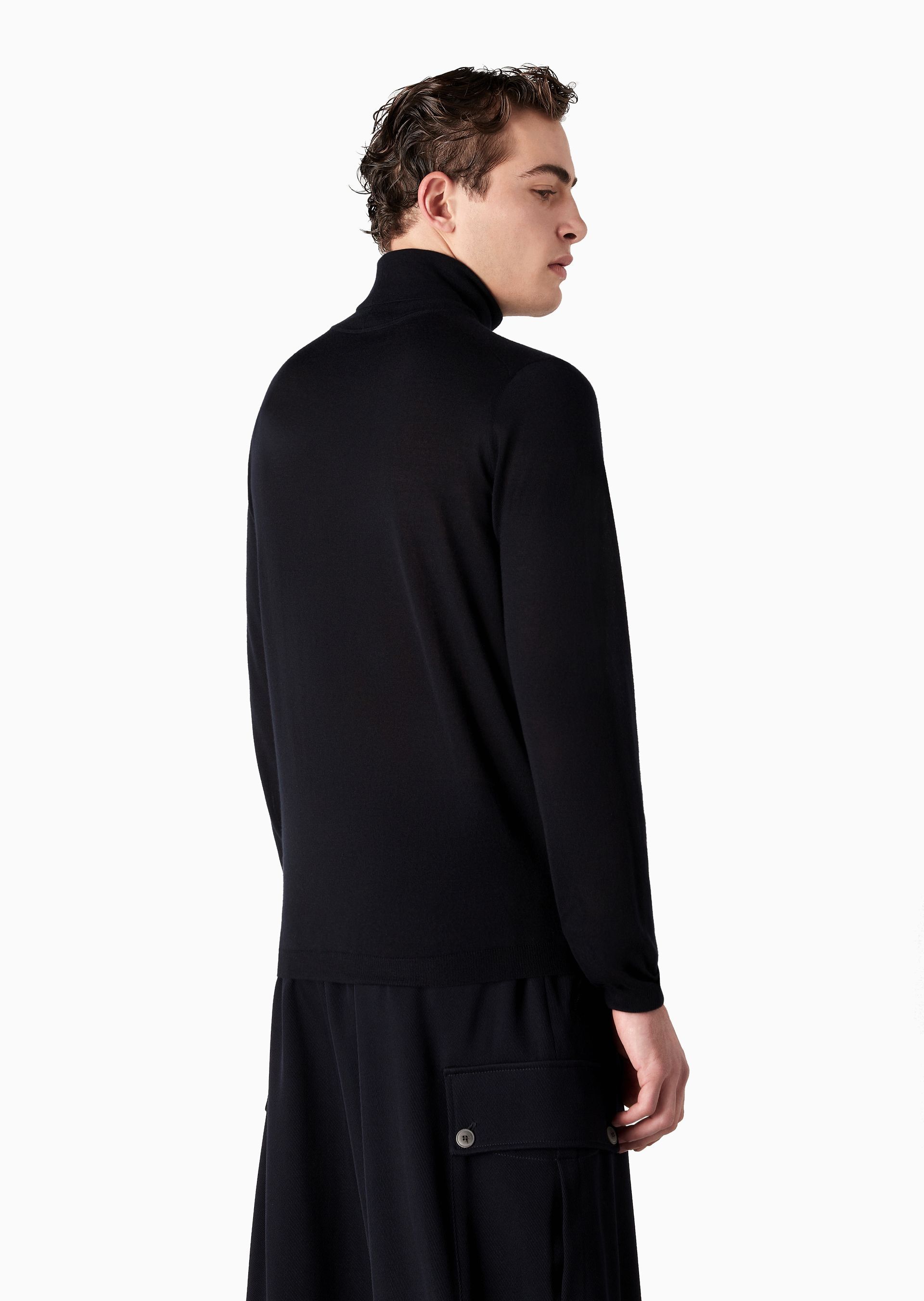 Giorgio Armani Cashmere Turtleneck Sweater In Black