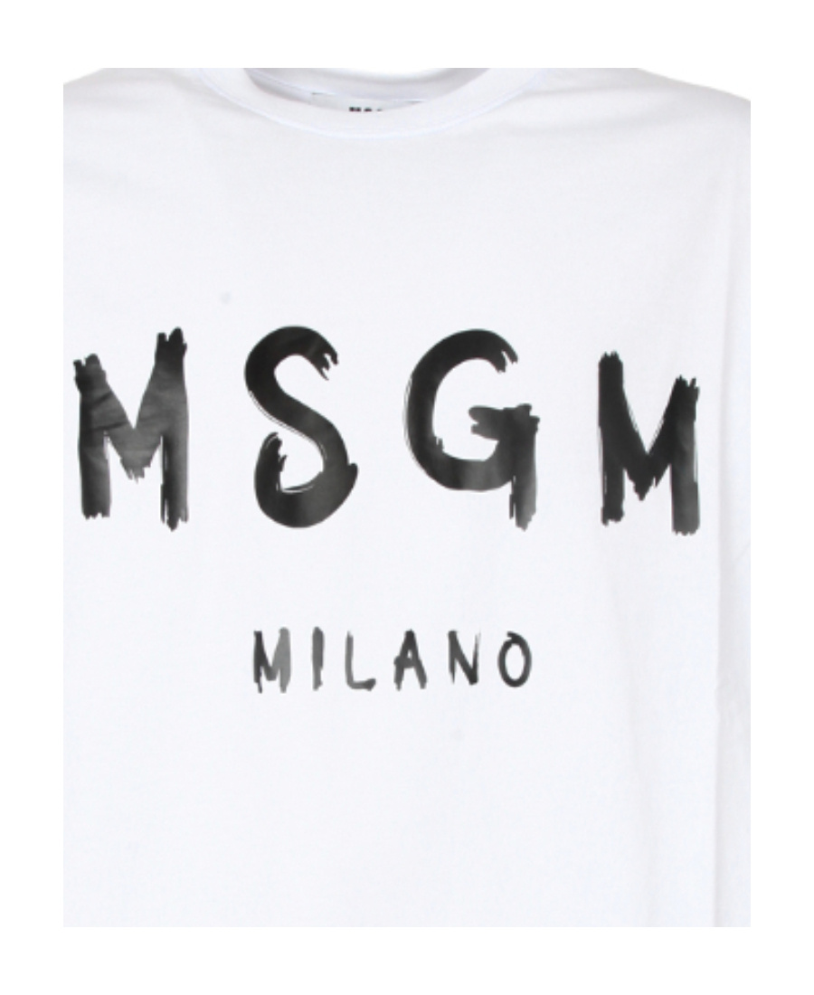 Msgm Logo Long-sleeve T-shirt In White