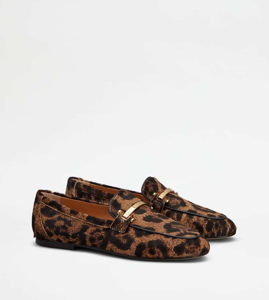 Tod's Leopard-print Calf Hair Loafers In Animal Print
