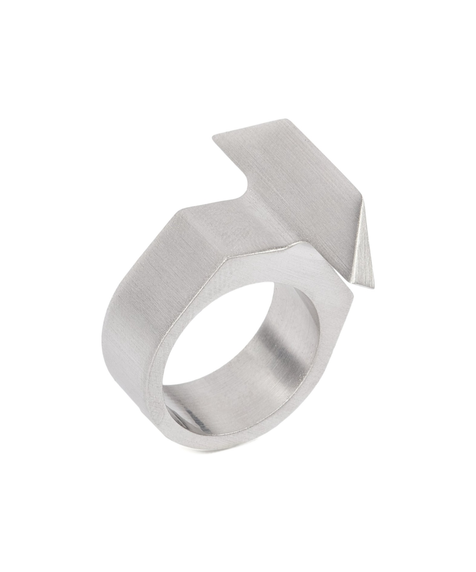Rick Owens Trapezoidal Ring In White