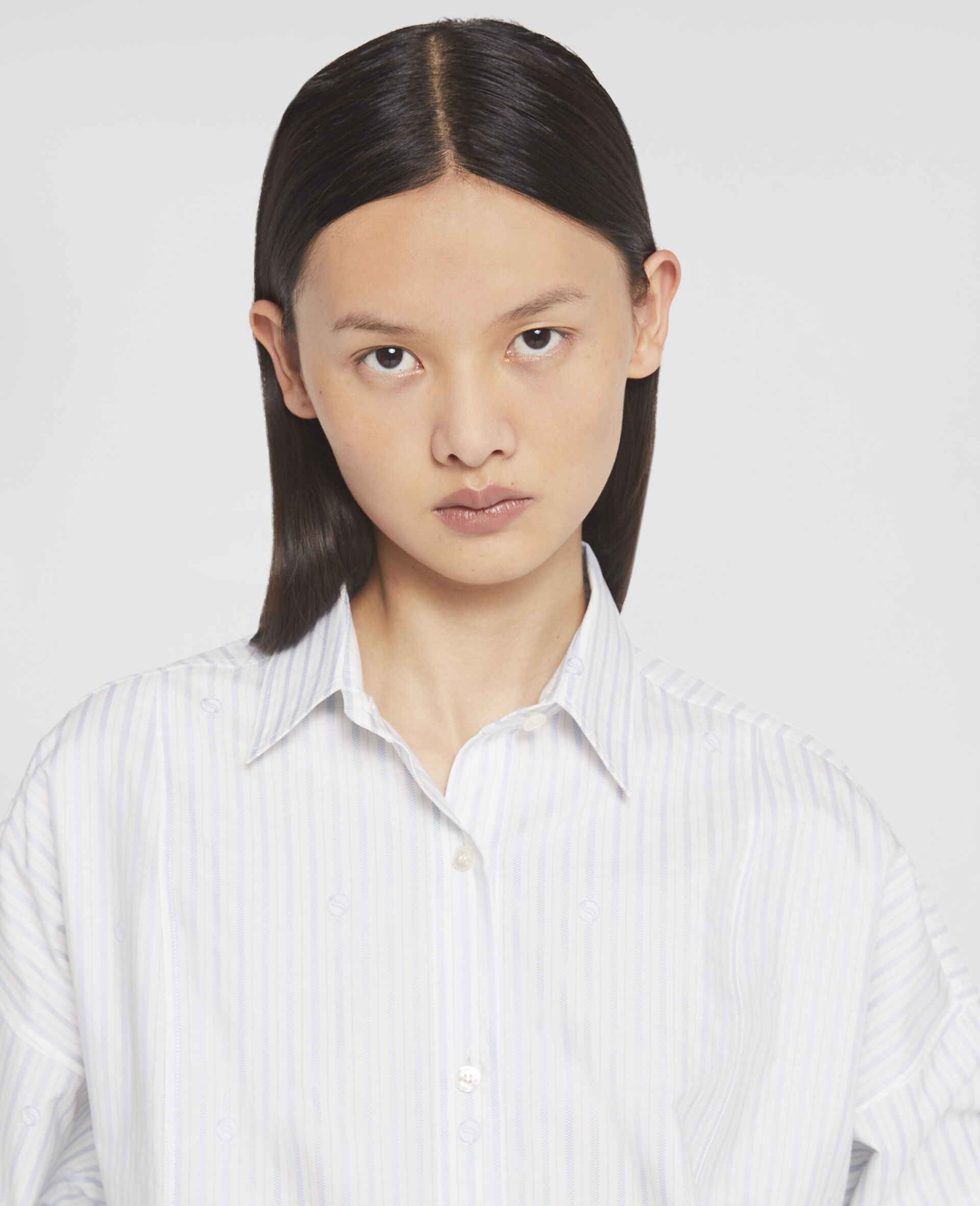 Stella Mccartney S-wave Striped Jacquard Shirt In White