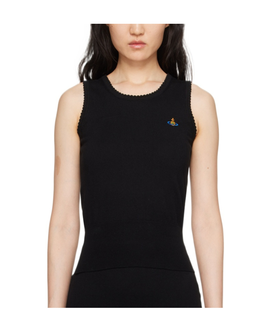 Shop Vivienne Westwood Sleeveless Vest With Round Neck In Black