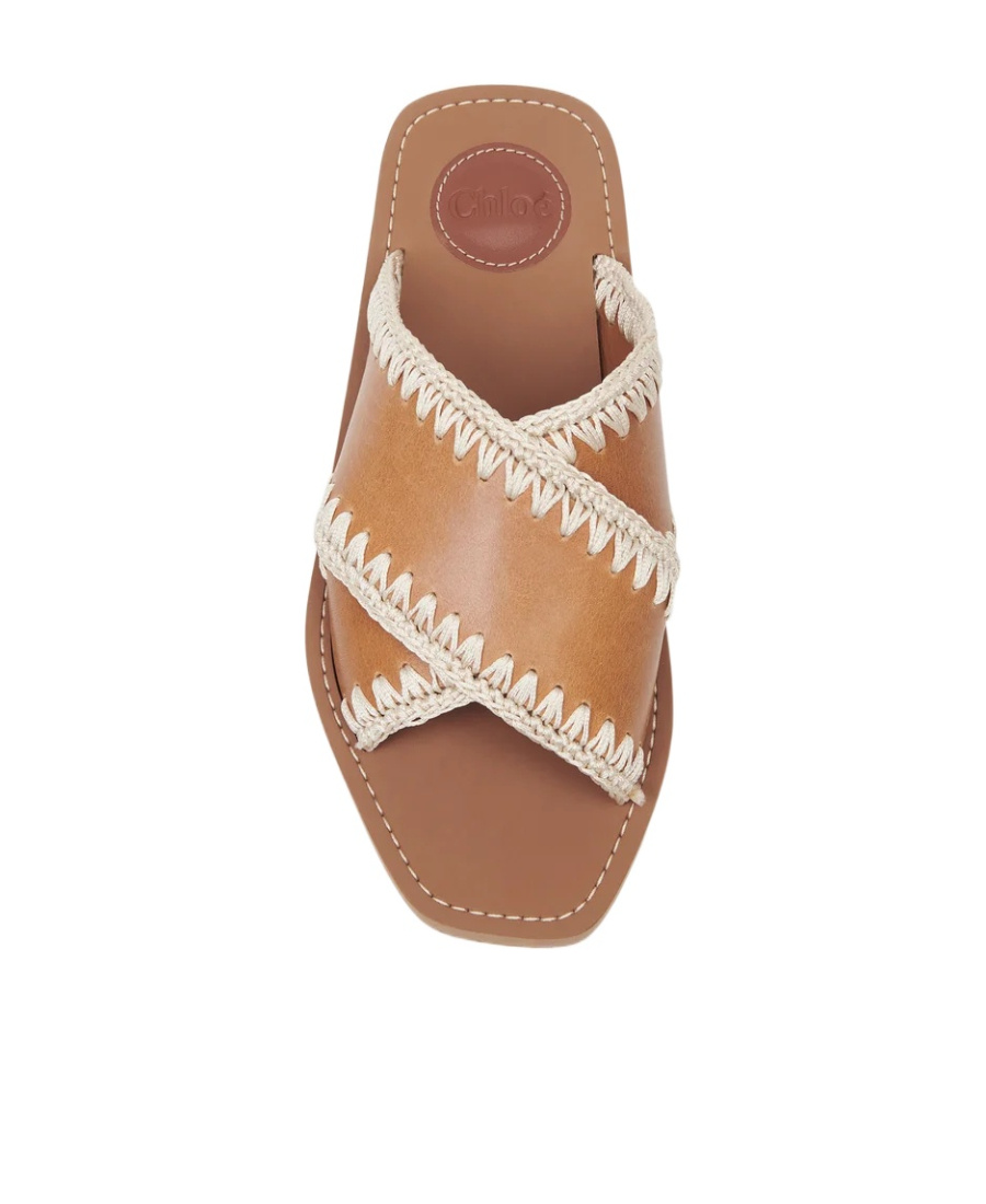 Chloé Woody Flat Bottom Flip-flops In Nude