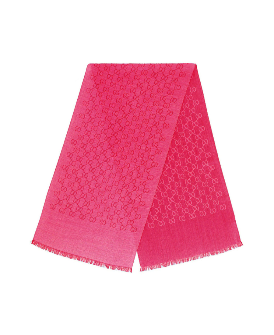 Gucci Logo Wool Scarf In Red