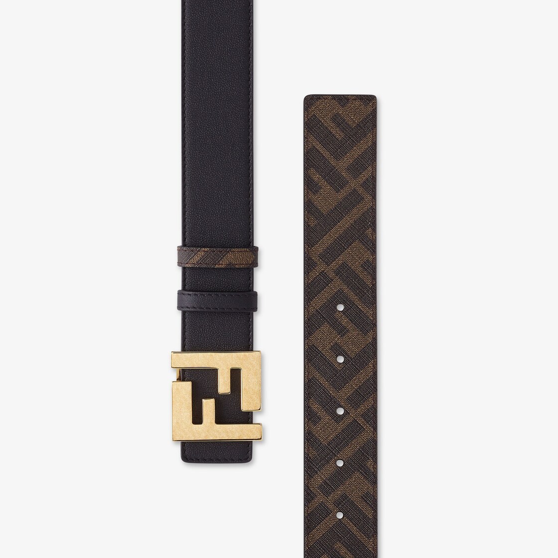 Fendi Cintura Reversibile Ff In Brown