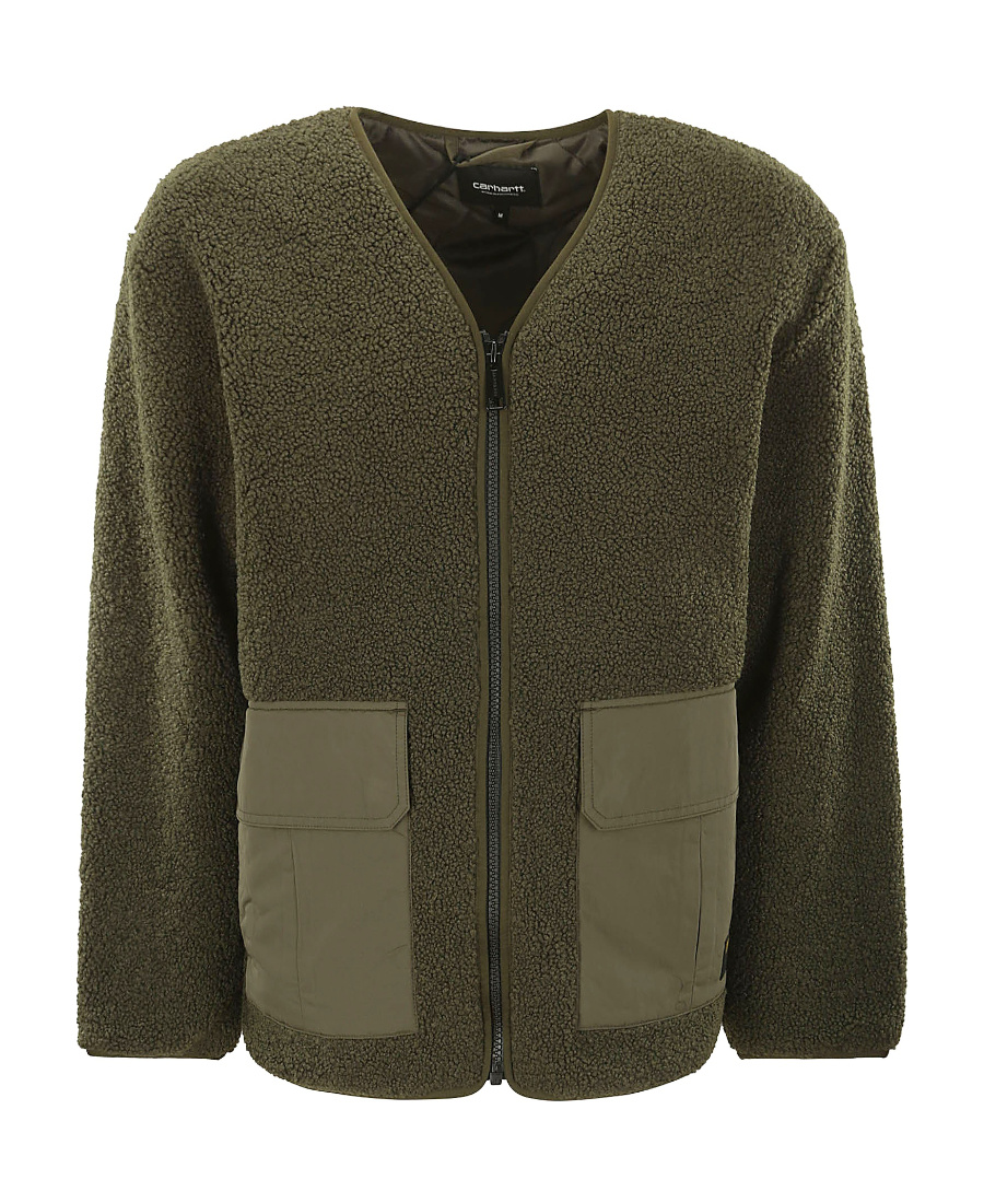 Carhartt Devin Liner Panelled Fleece Jacket In Green
