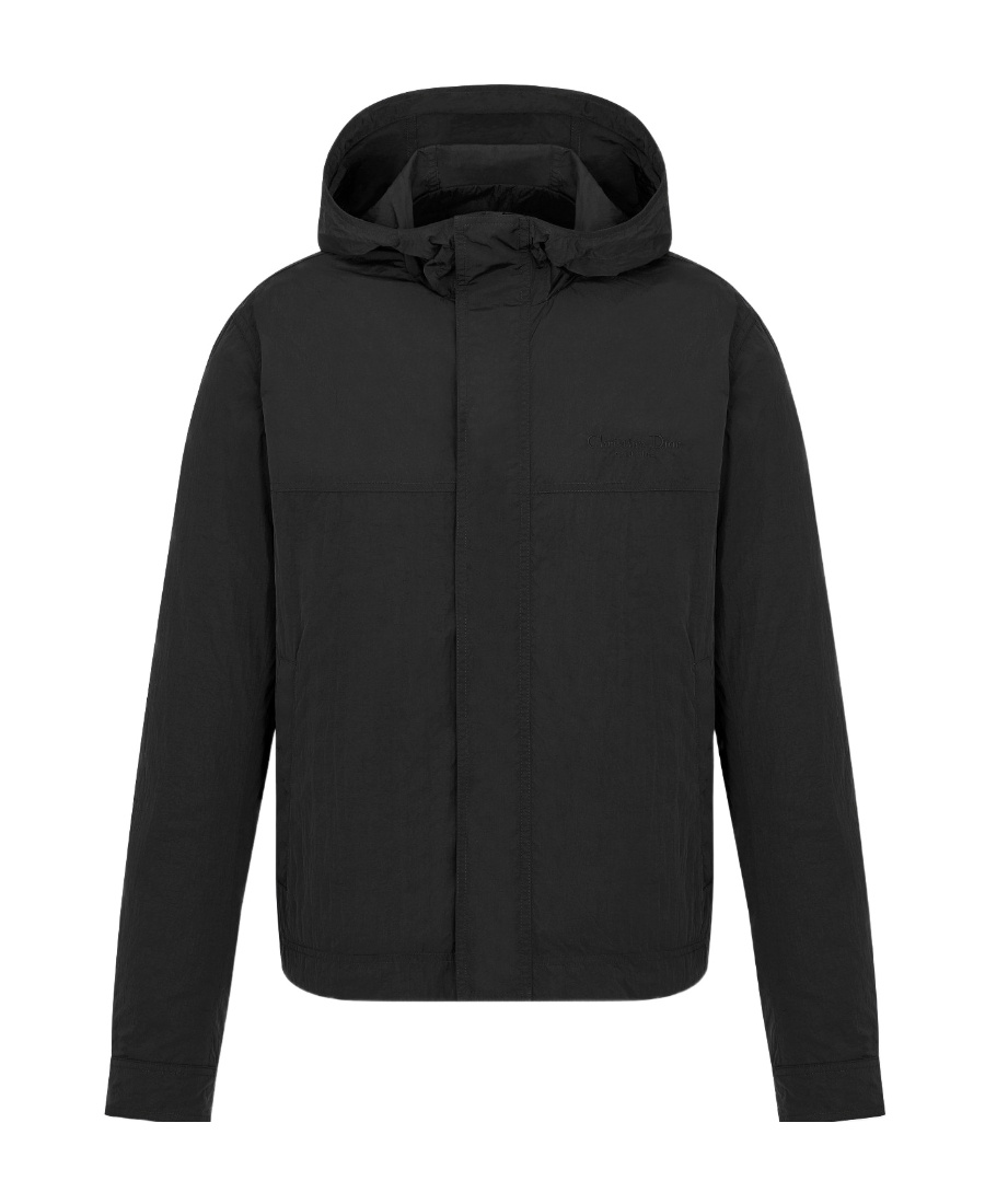 Dior Men Hooded Jacket With Iconic Embroidery In Black