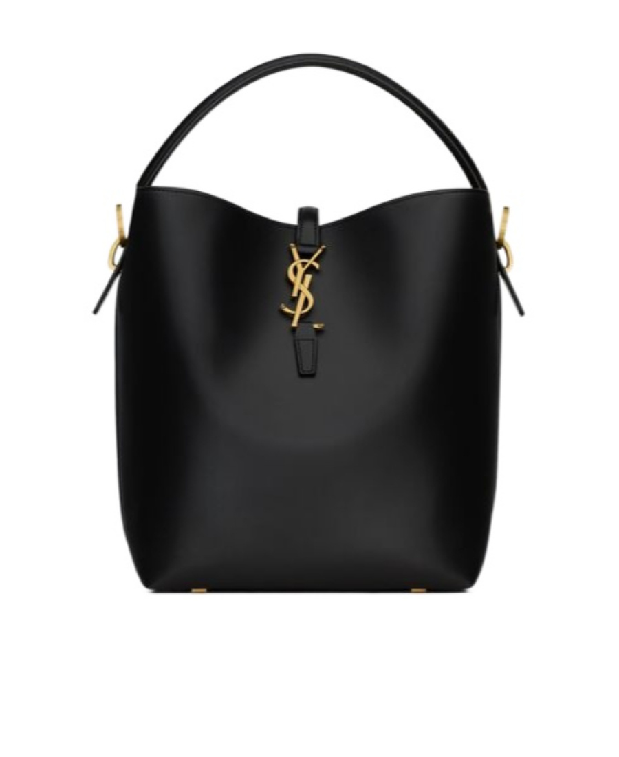 Saint Laurent Le 37 Ysl Bucket Bag In Smooth Leather In Black