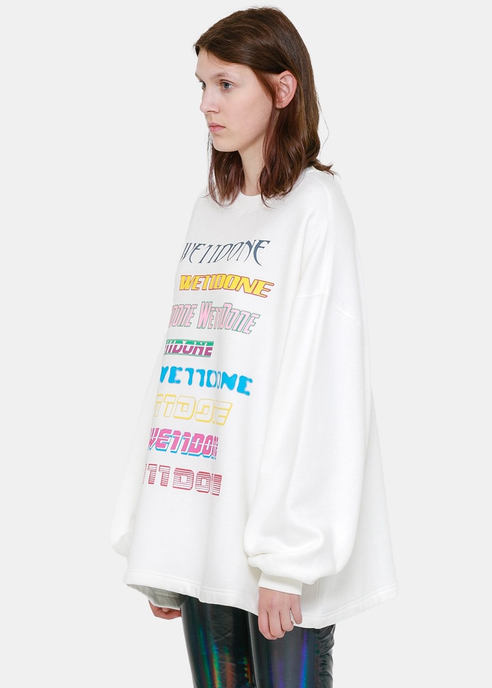 We11 Done Logo Print Sweatshirt In White