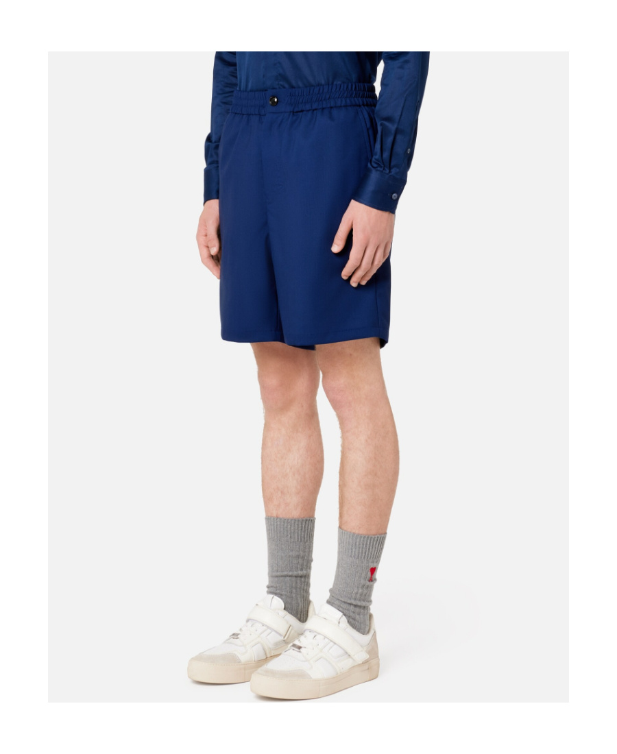 AMI ALEXANDRE MATTIUSSI STRAIGHT-LEG WOOL SHORTS