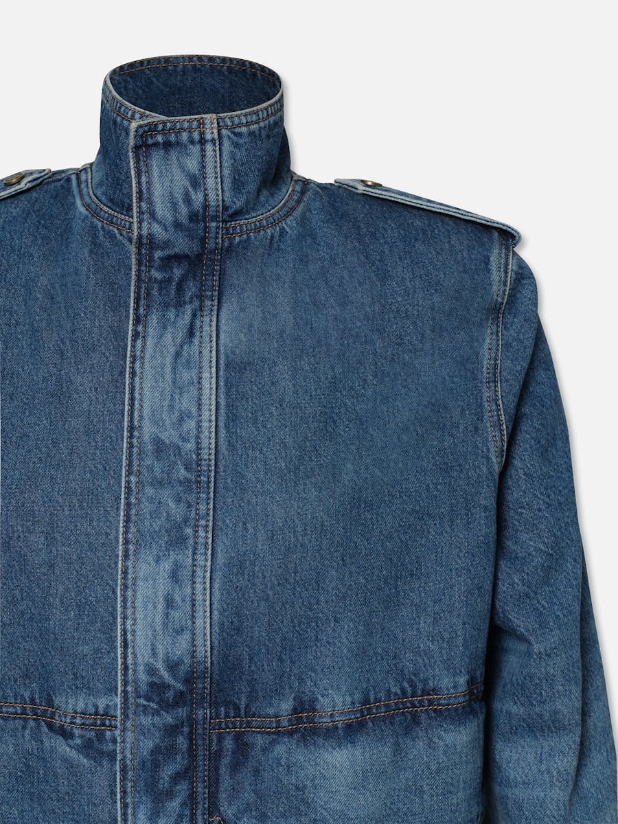 Frame Denim Power Jacket Luxor In Blue