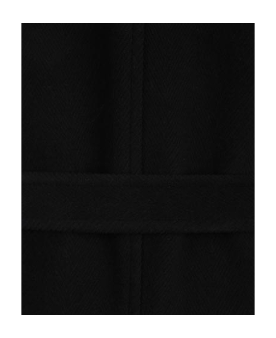 Saint Laurent Zip-up Belted Coat In Black