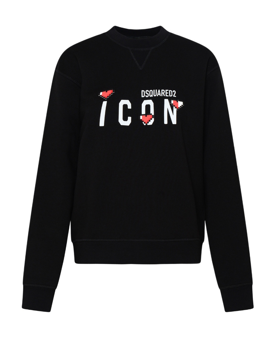Dsquared2 Icon-print Cotton Sweatshirt In Black