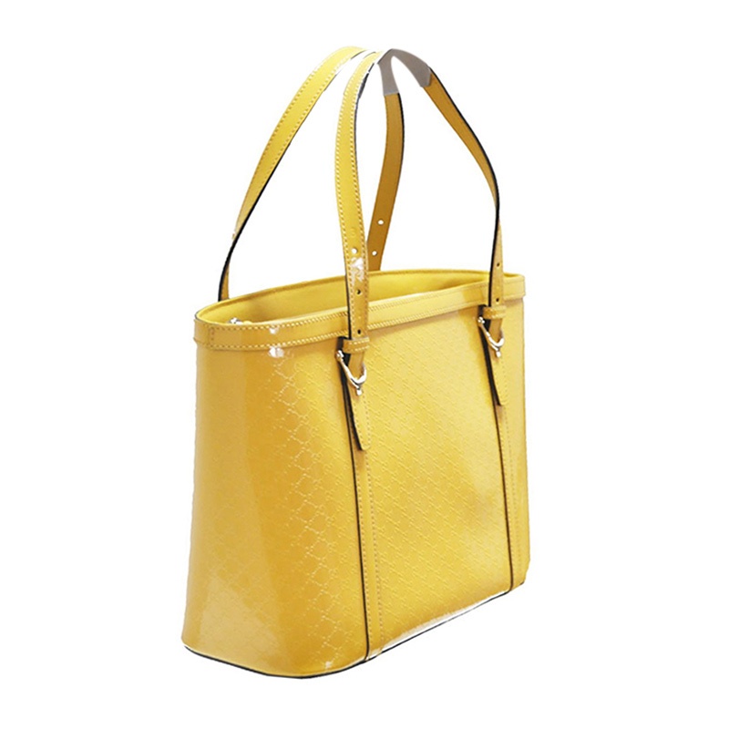 Gucci Embossed Handbag In Yellow