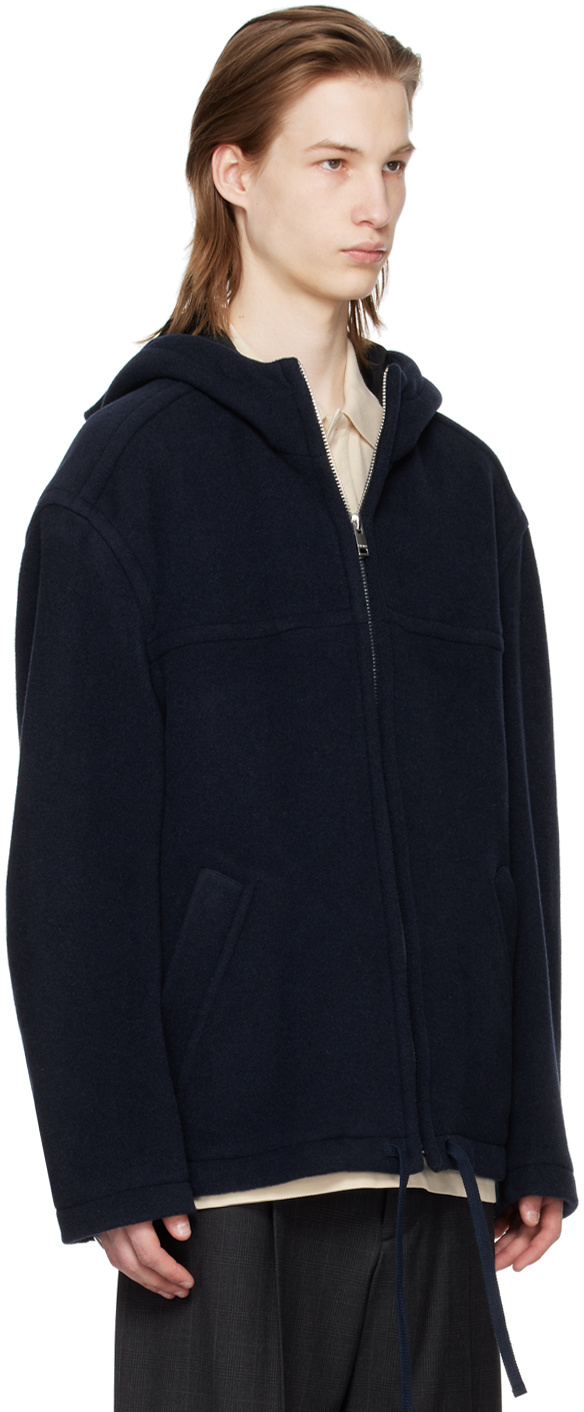 Isabel Marant Hooded Wool Blend Jacket With Drawstring Waistband In Black
