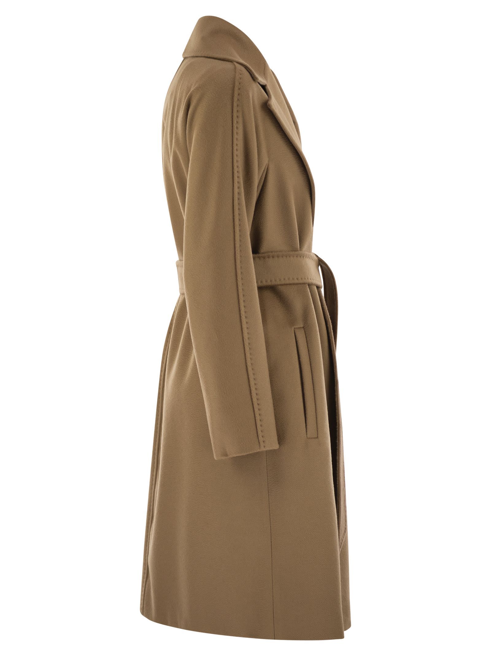 Max Mara Lapel Long-sleeved Coat In Brown
