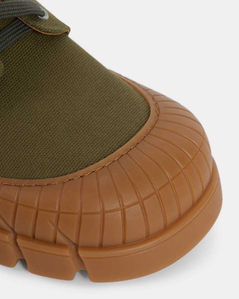 Kenzo High-top Pull-tab Round Toe Rubber Sole Boots In Green