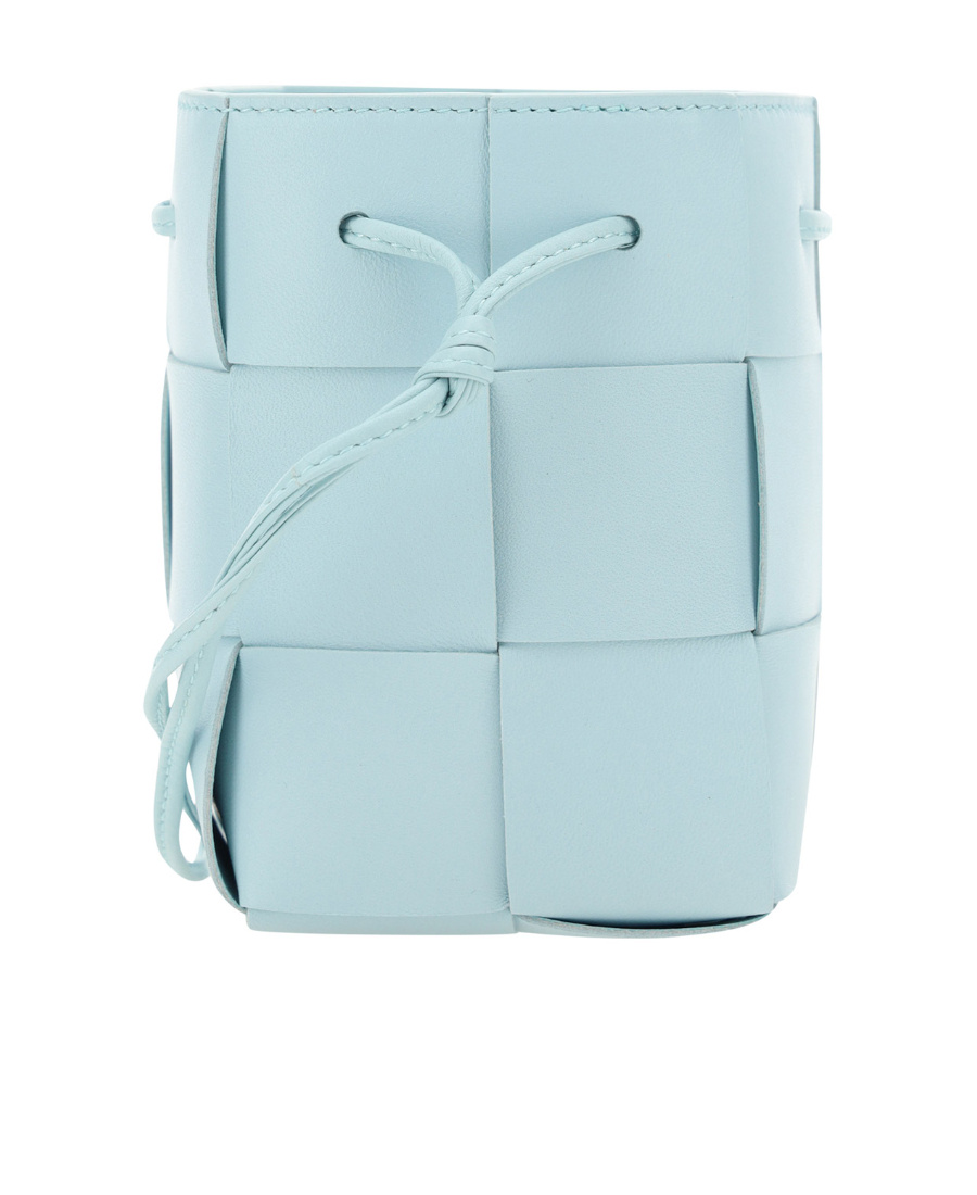 Bottega Veneta Mini Cassette Leather Bucket Bag In Blue