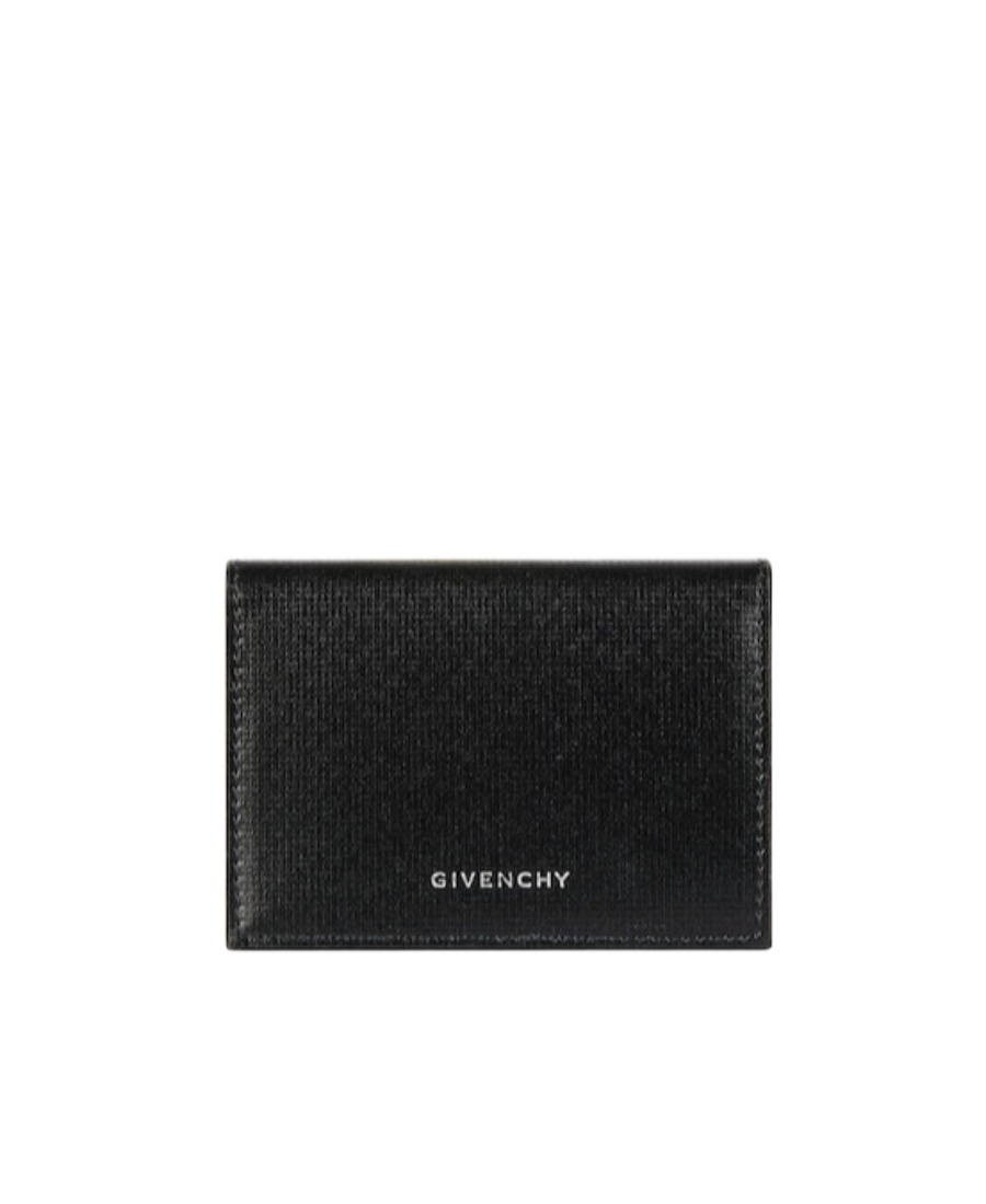 Givenchy Logo Embossed Flap Card Holder In Black