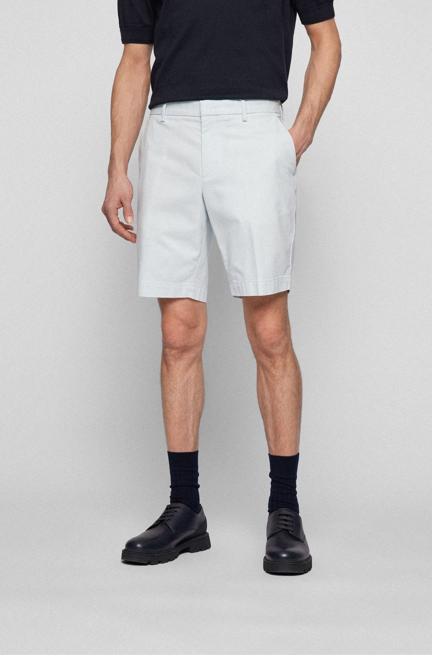 Hugo Boss Mid-waist Shorts In White