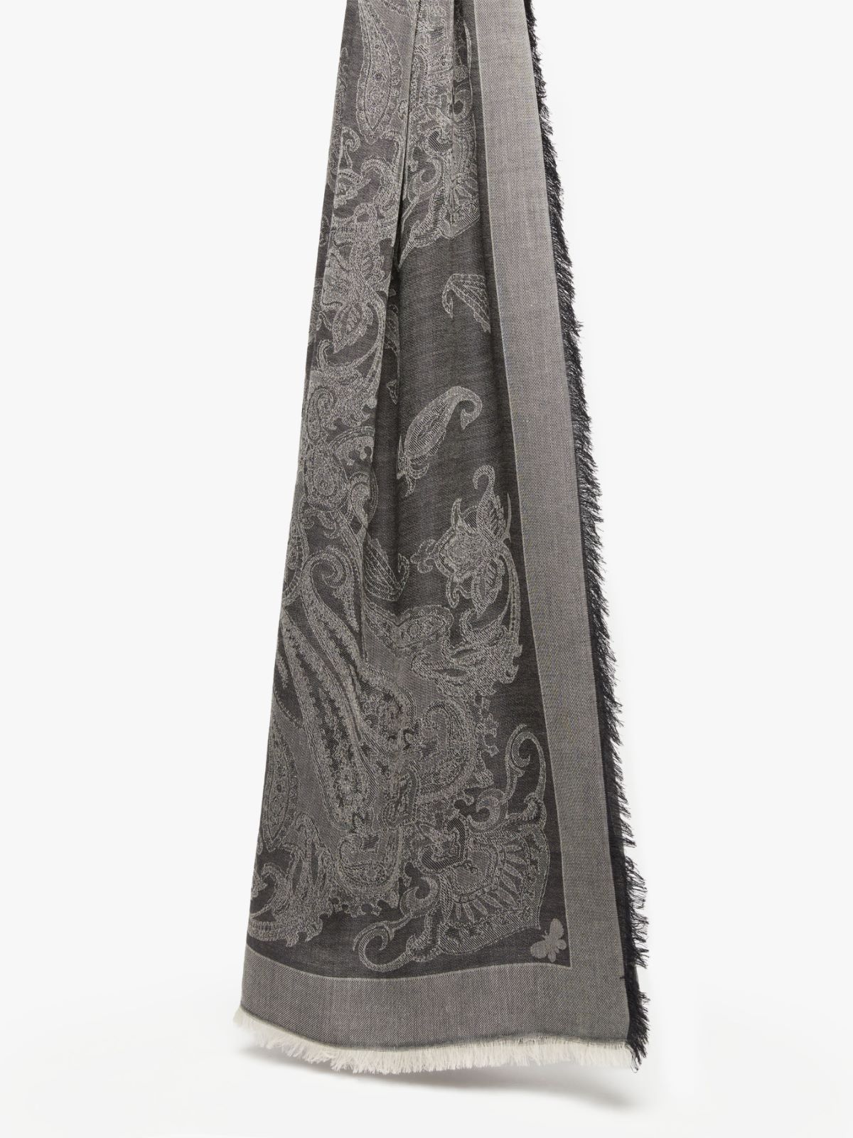 Weekend Max Mara Logo Jacquard Knitted Scarf In Gray
