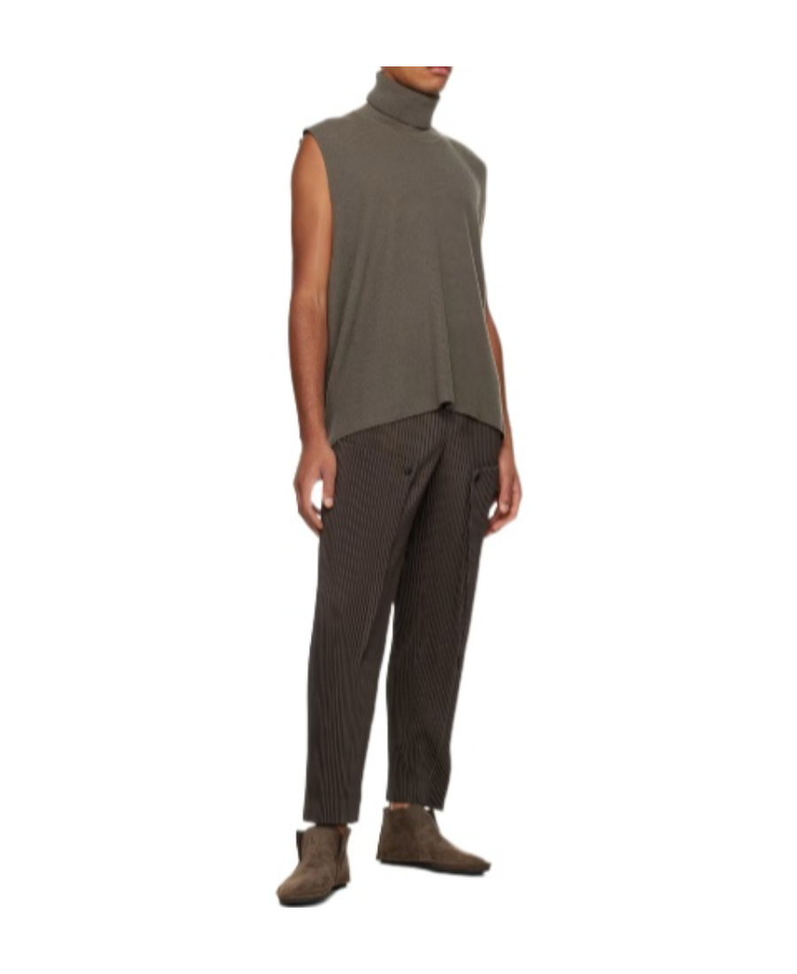 ISSEY MIYAKE FRAMEWORK ROLL-NECK WOOL VEST