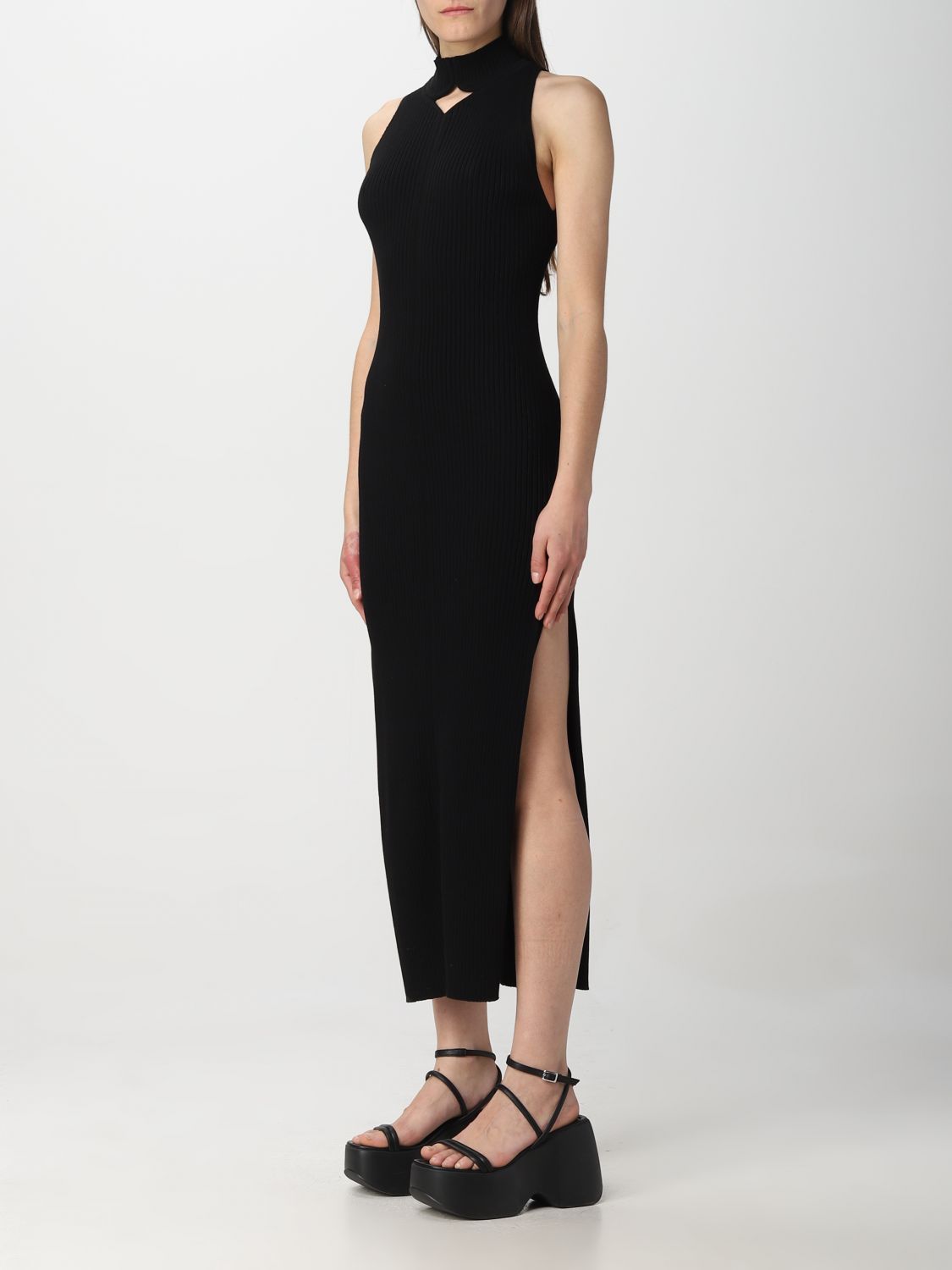 Courrèges Side-slit Knitted Dress