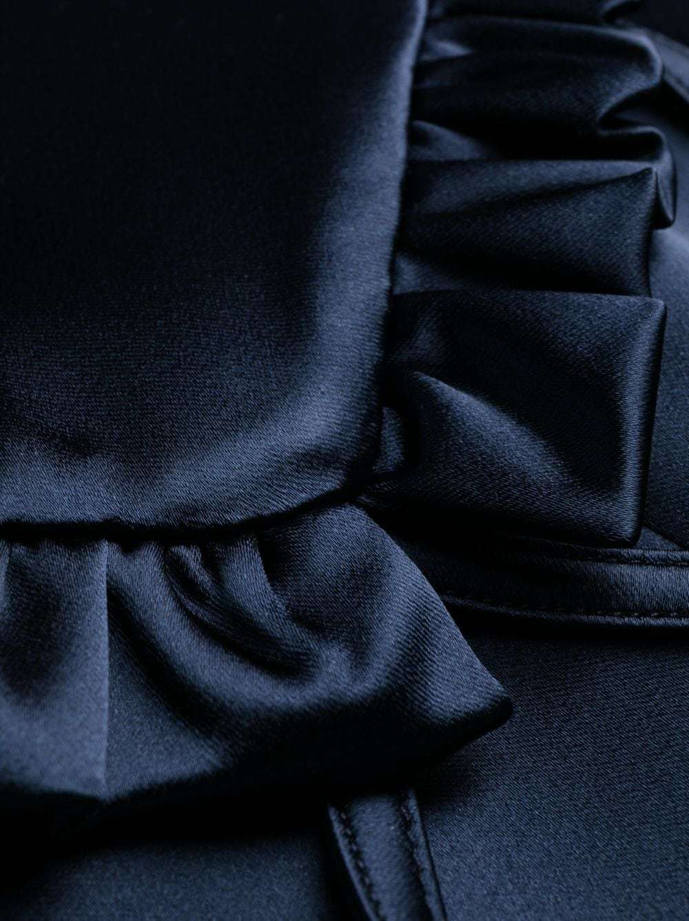 P.a.r.o.s.h . Ruffled Satin-finish Minidress In Black