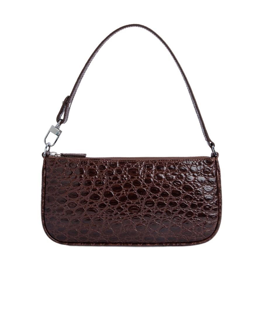 By Far Crocodile-effect Bag In Brown