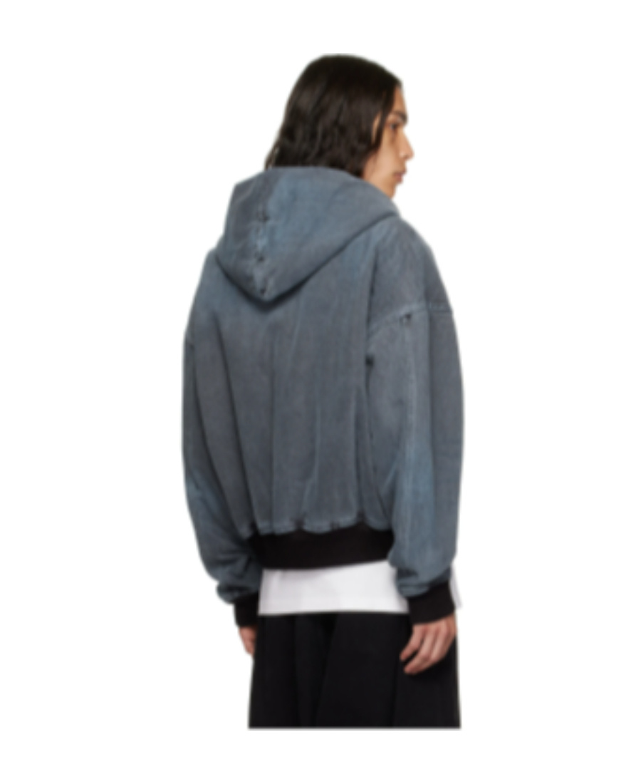 We11 Done Logo Zipper Cotton Suit In Gray