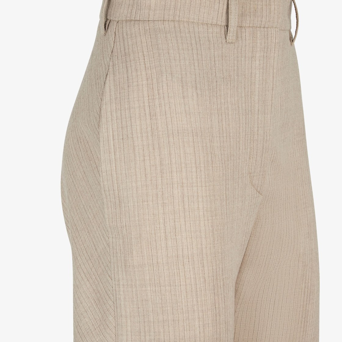 Fendi Beige Flannel Trousers In Nude