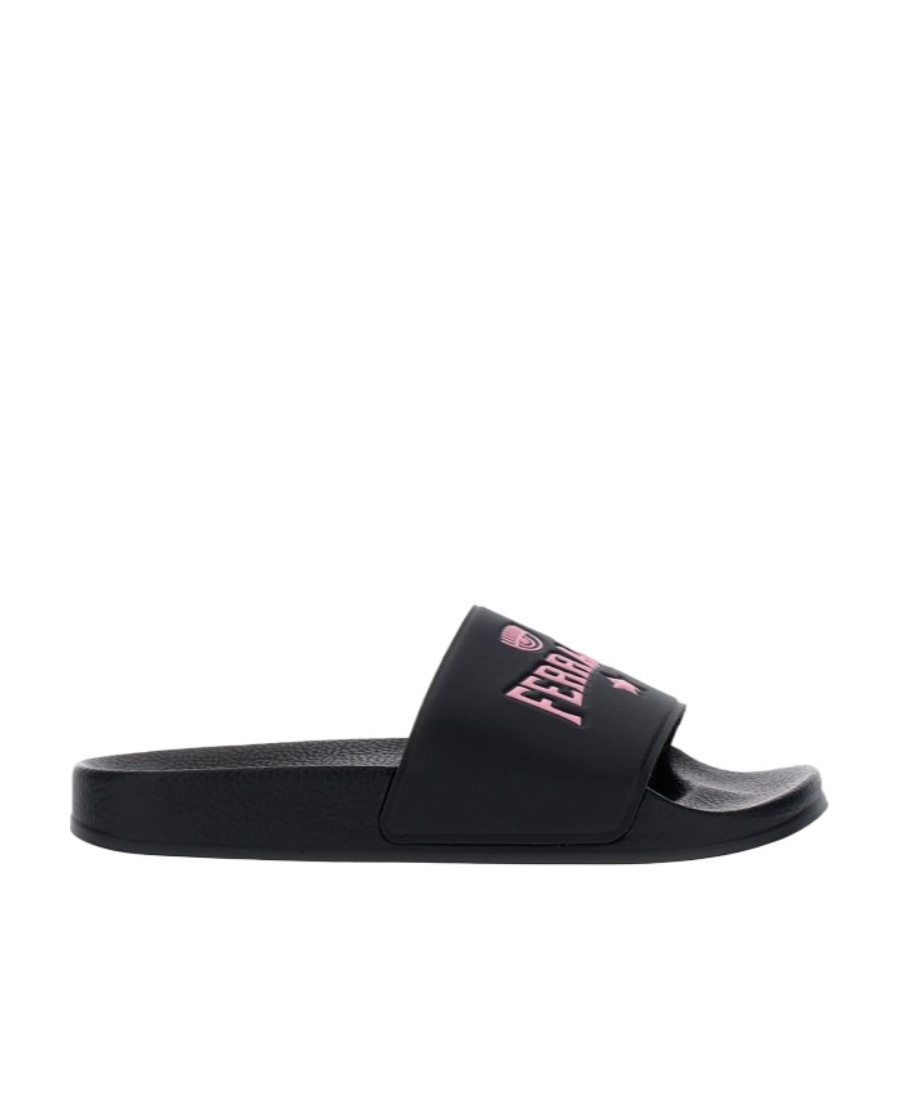 CHIARA FERRAGNI LOGO-EMBOSSED SLIP-ON SLIDES 