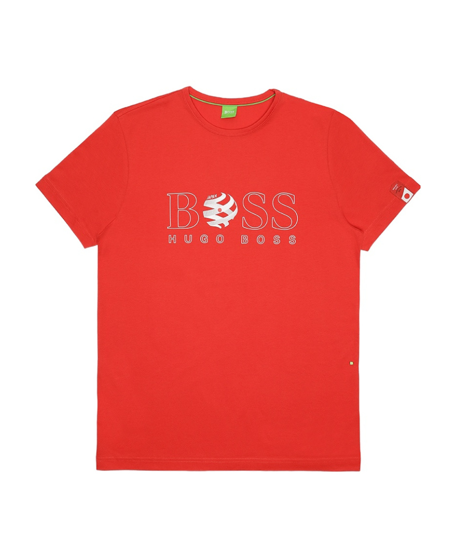 Hugo Boss T-shirt With Round Neck And Short Sleeves In Red