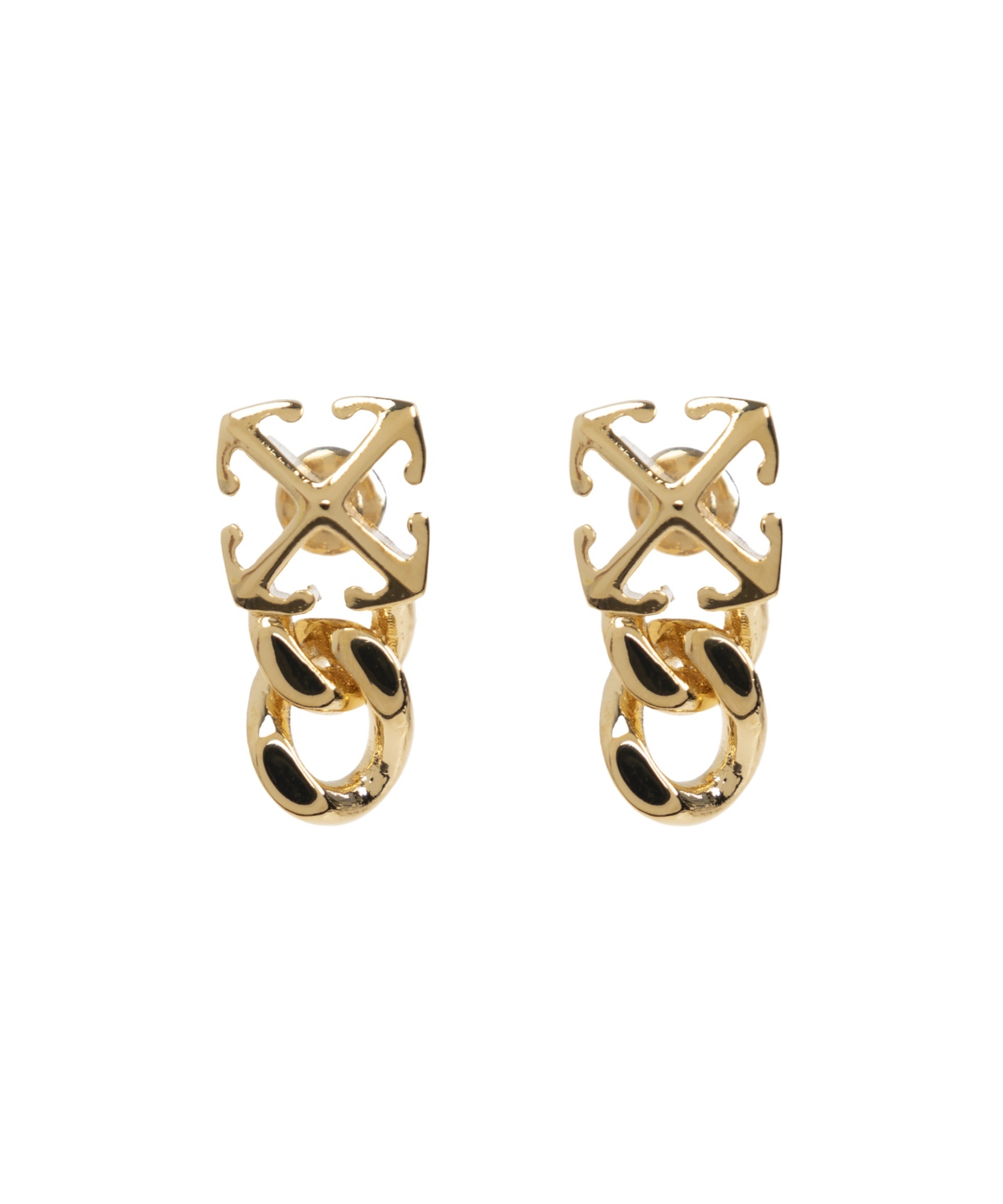 Off-white Logo Earrings In Yellow