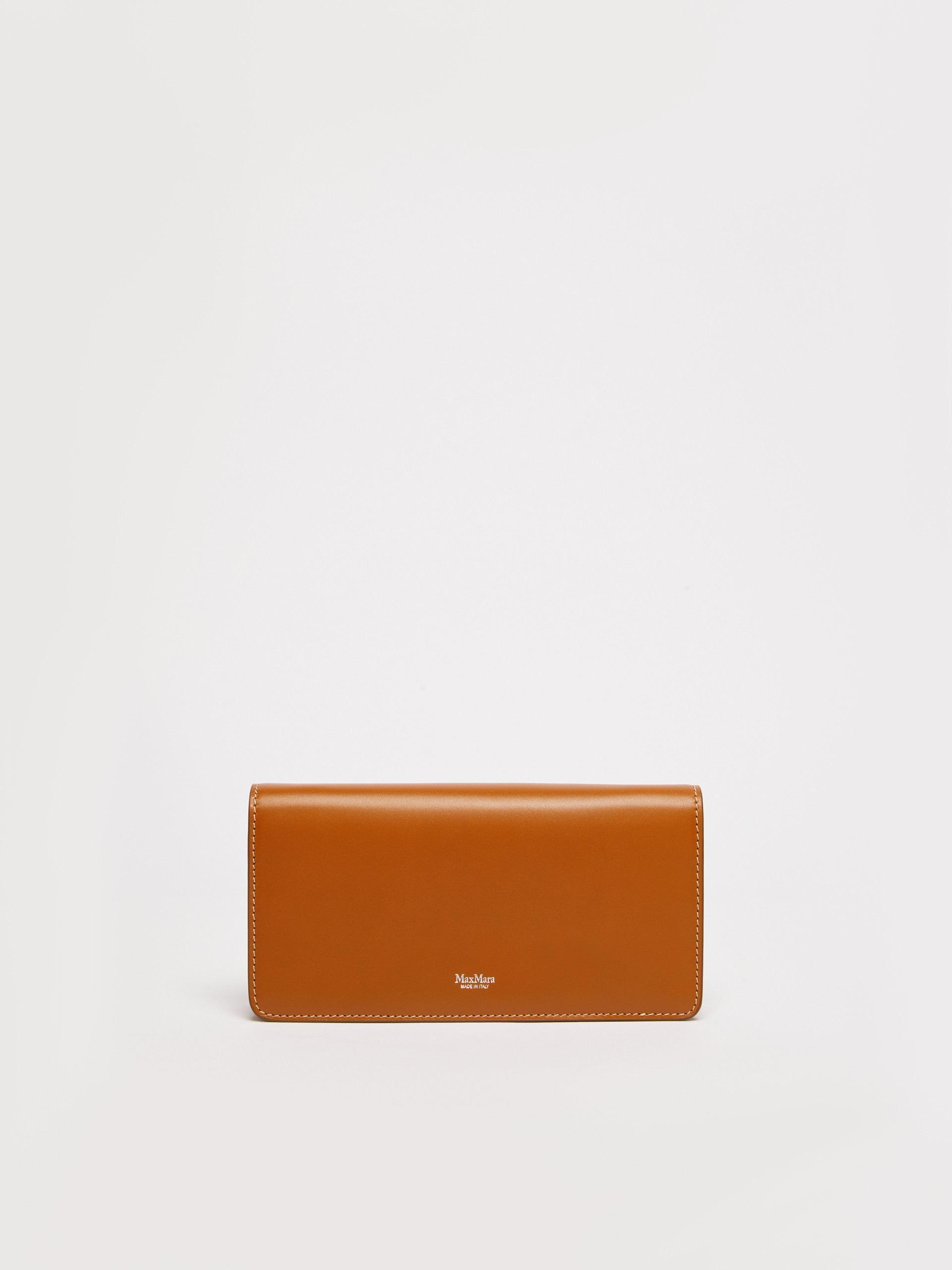Max Mara Leather Phone Pouch In Brown