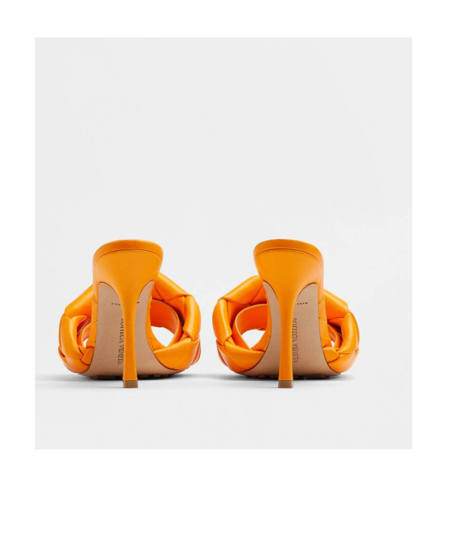 Bottega Veneta Leather Mules In Orange
