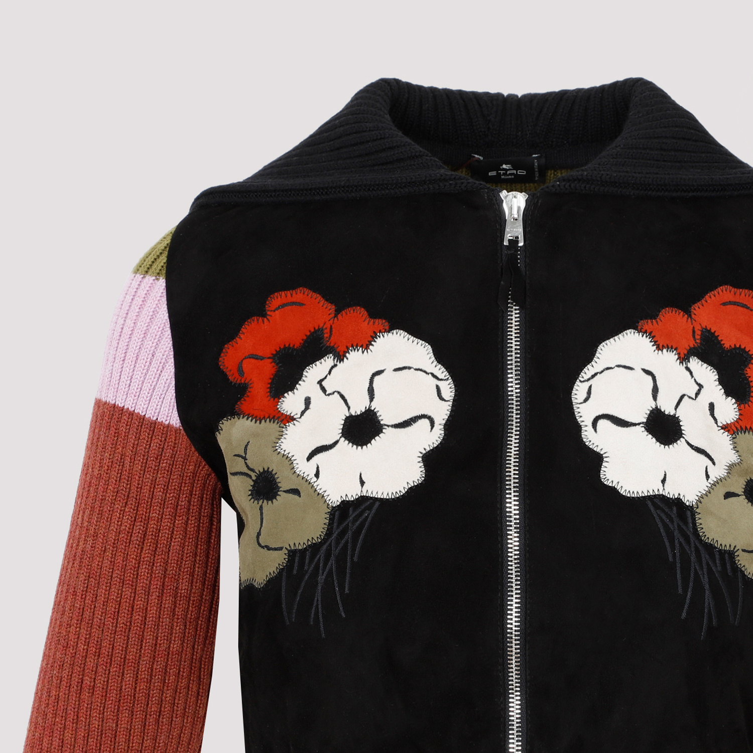 Etro Hooded Wool Zip-up Cardigan In Black