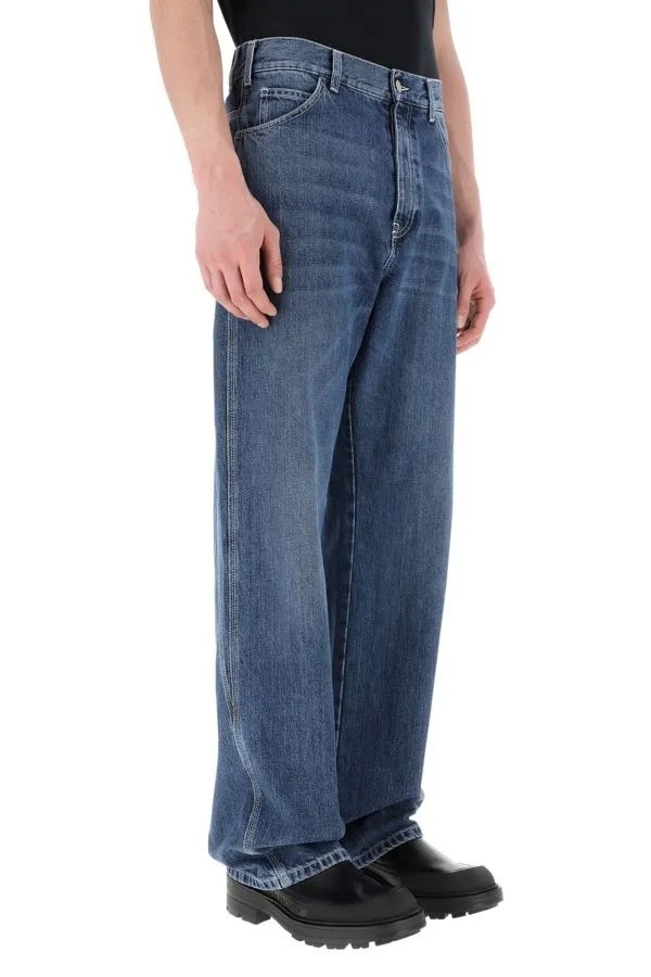 Alexander Mcqueen Wide-leg Panelled Jeans In Blue