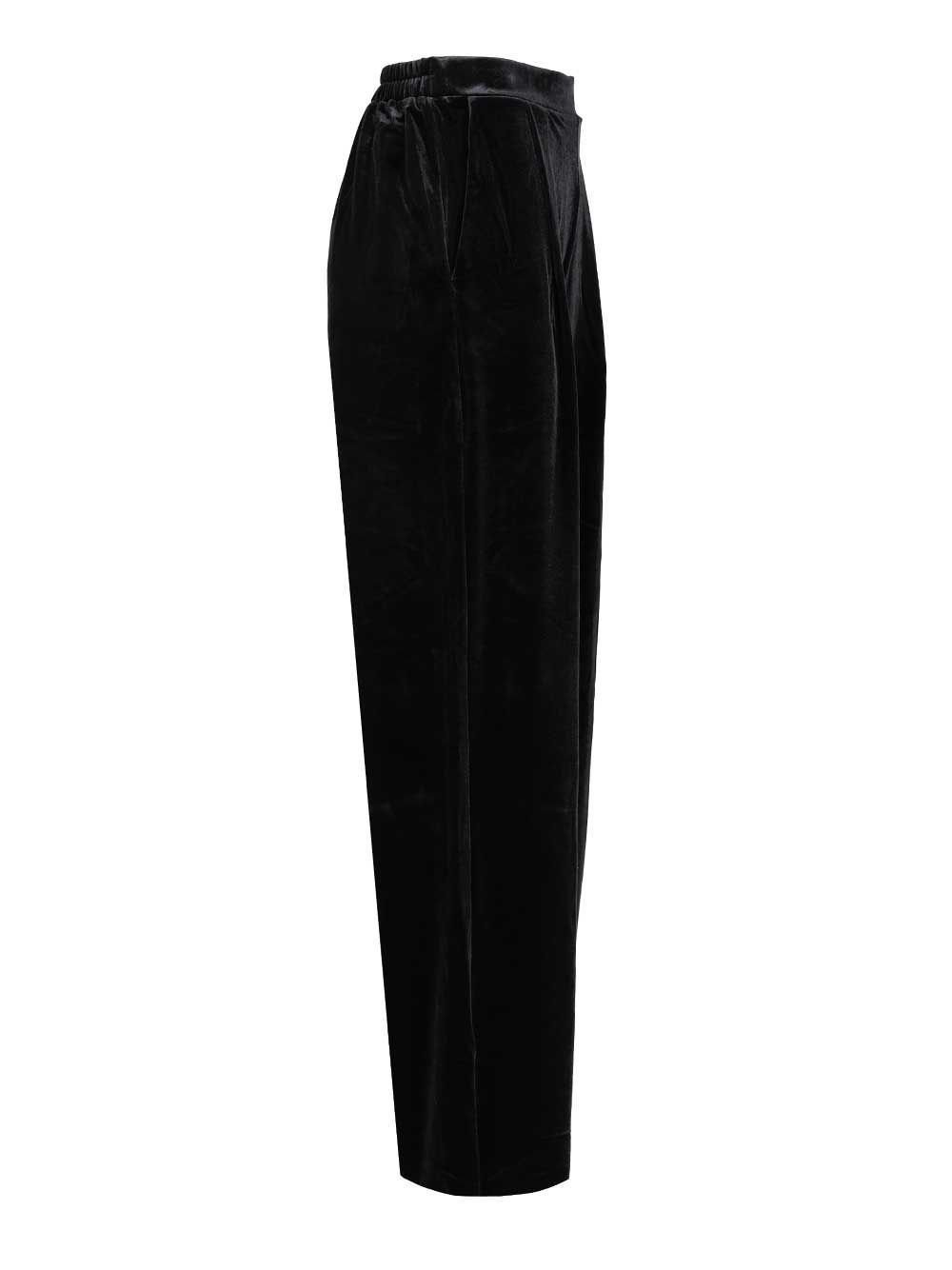 Amazuìn Gal Velvet Trousers Black In Black