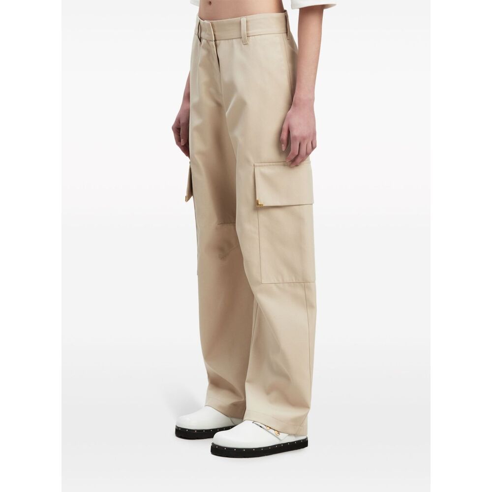 Palm Angels Carrot-cut Mid-rise Trousers In Nude