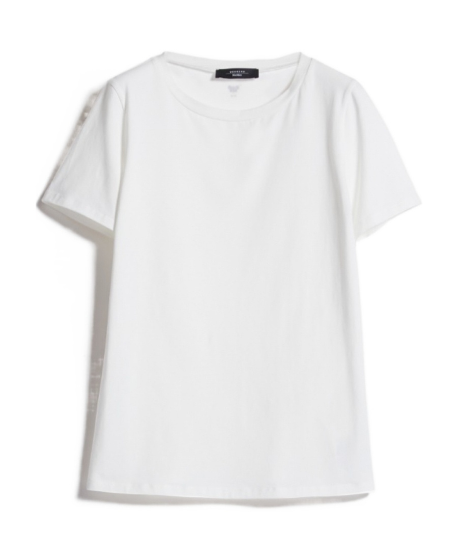 Weekend Max Mara Item O-neck Short-sleeved T-shirt In White