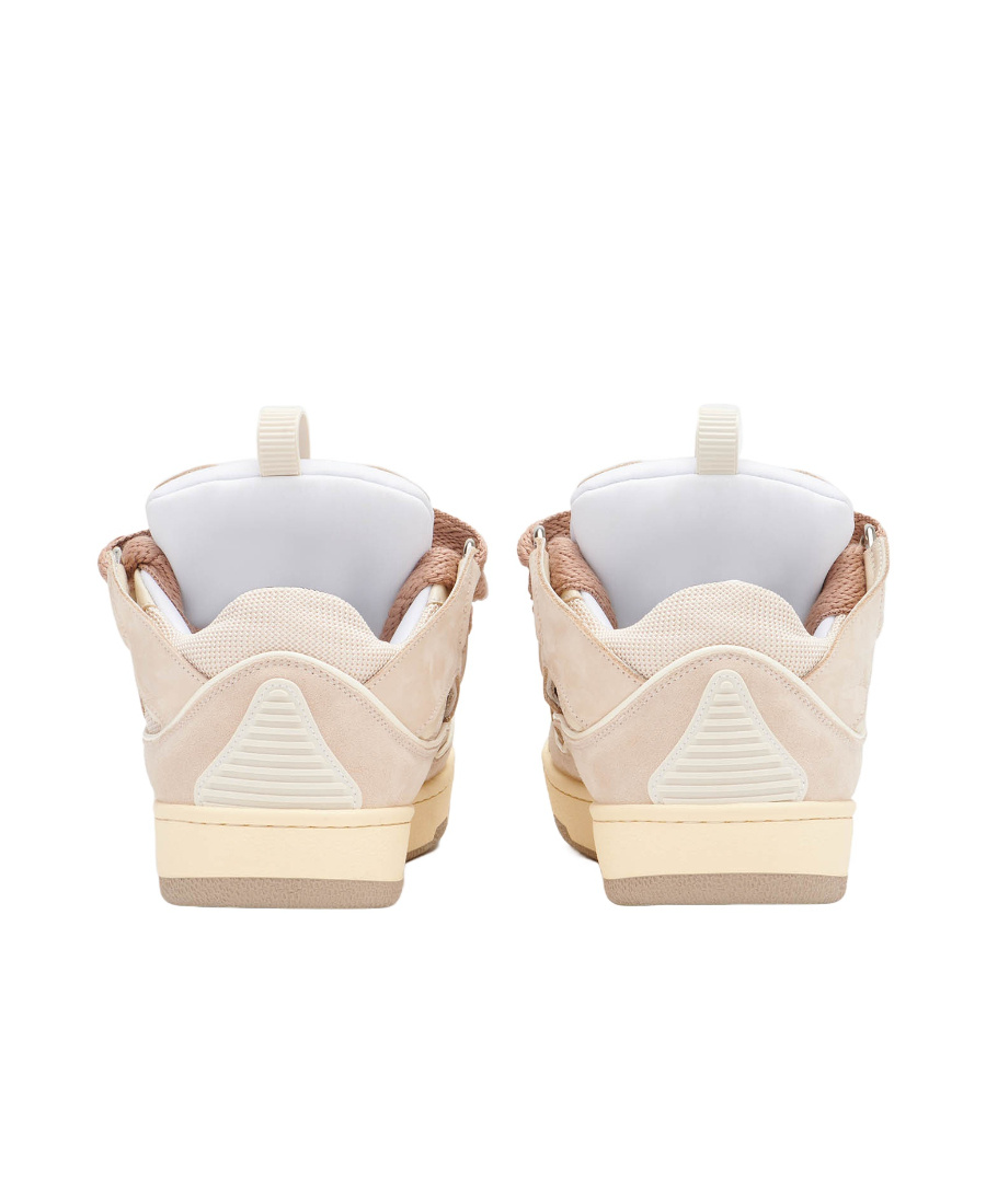 Lanvin Leather Curb Sneakers In Nude