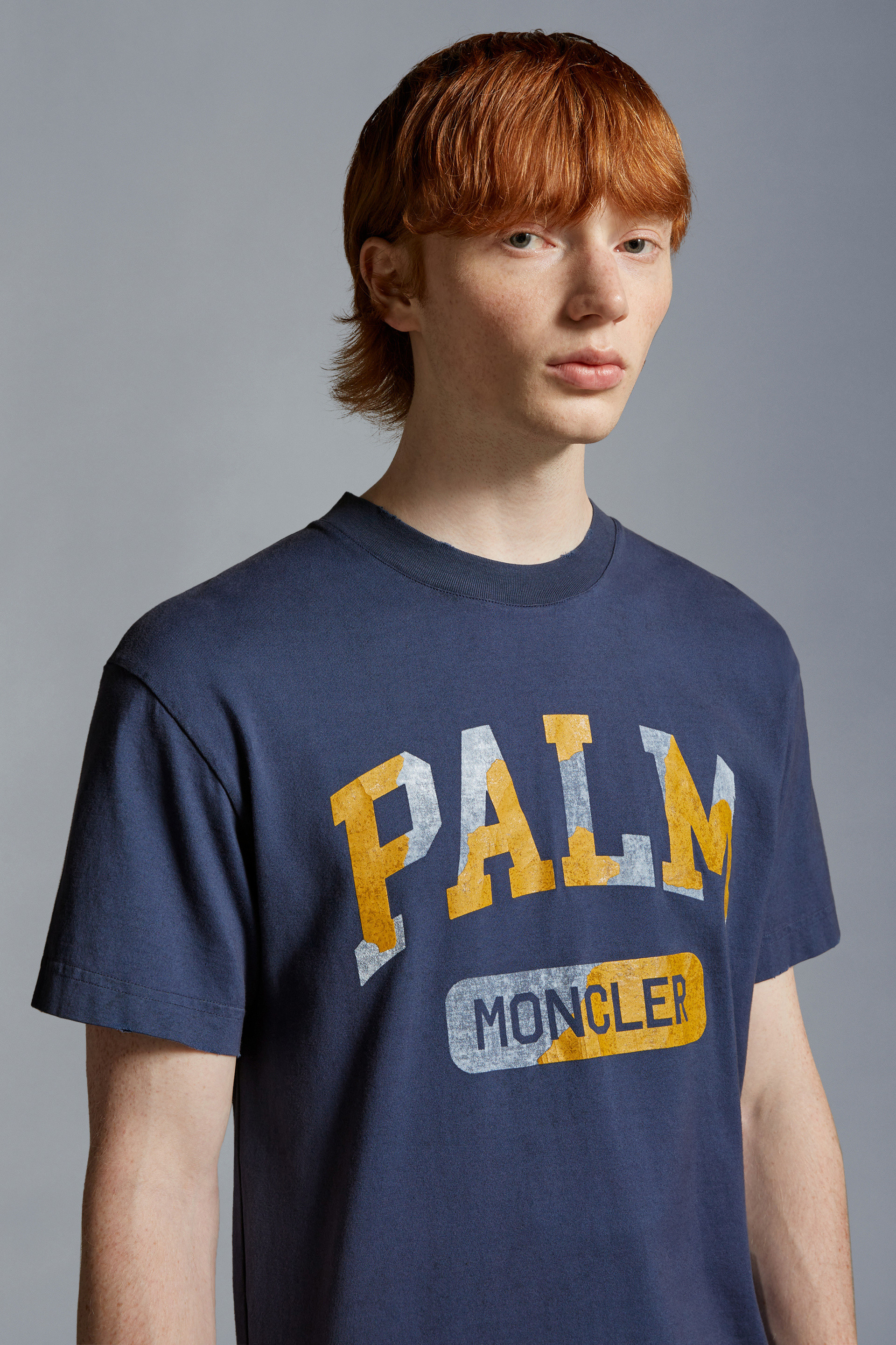 Moncler X Palm Angels Logo Logo Short-sleeved T-shirt In Black