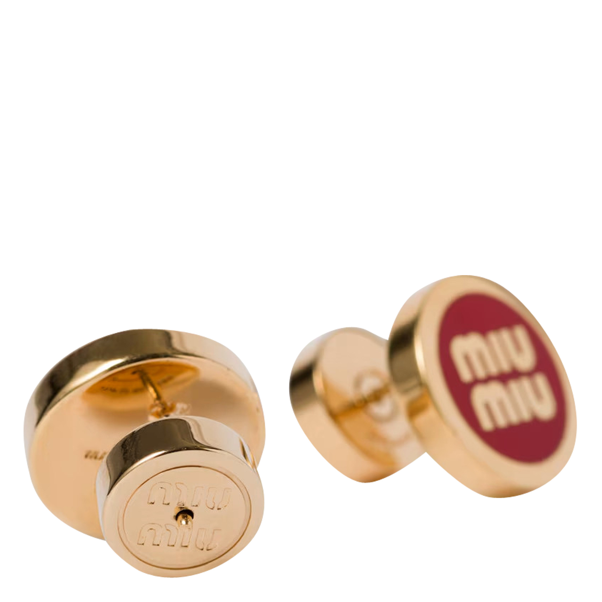 Miu Miu Enameled Metal Earrings In Multi