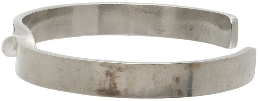 Maison Margiela Twisted Number-engraved Bracelet In Gray